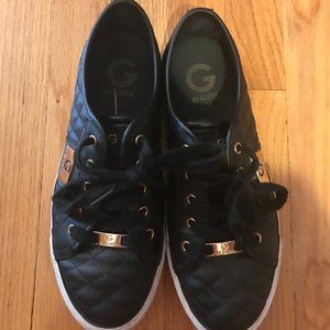 G by Guess Black Quilted Lace-Up Sneakers